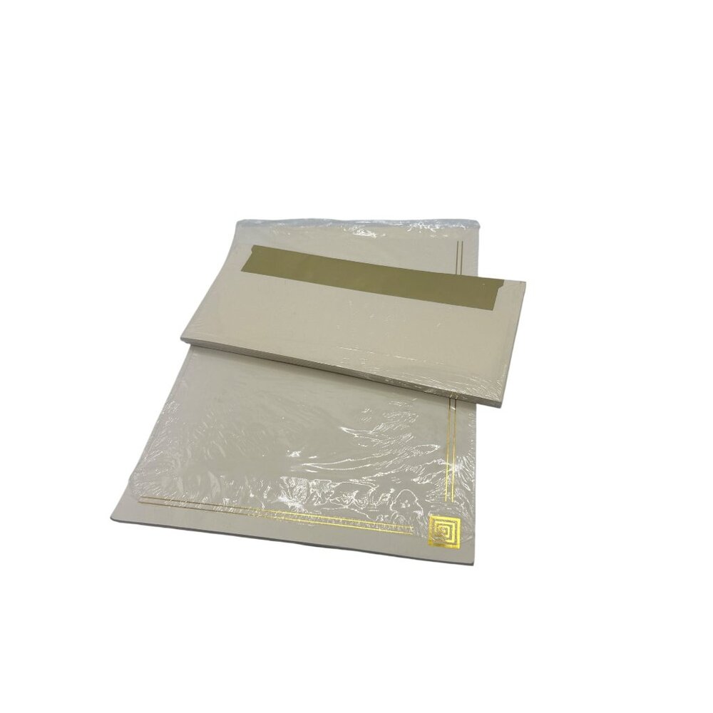 Geographics Ivory & Gold Foil Letterhead Envelope Set 25 Stationery Printer